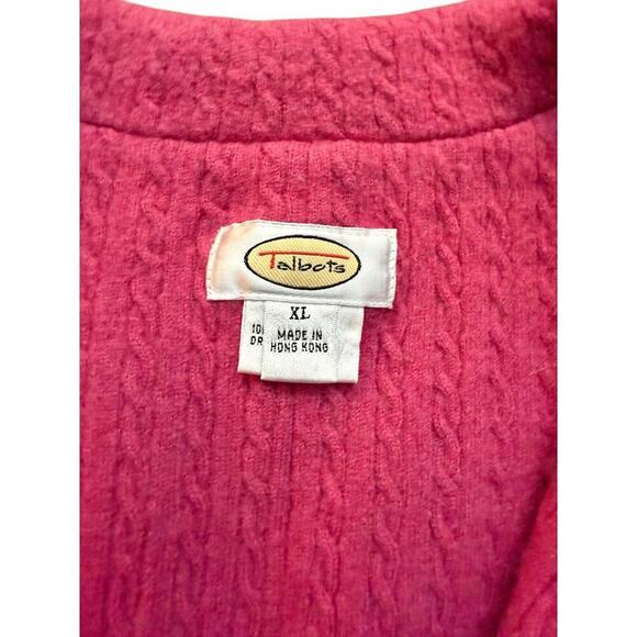 Talbots Pink 100% Wool Cable Knit Barbiecore Blazer Jacket Size XL - Picture 3 of 5